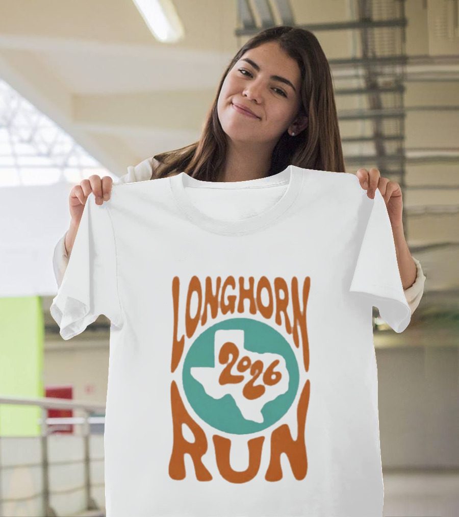 Texas Longhorn Run 2026 Event Logo With State T-Shirt