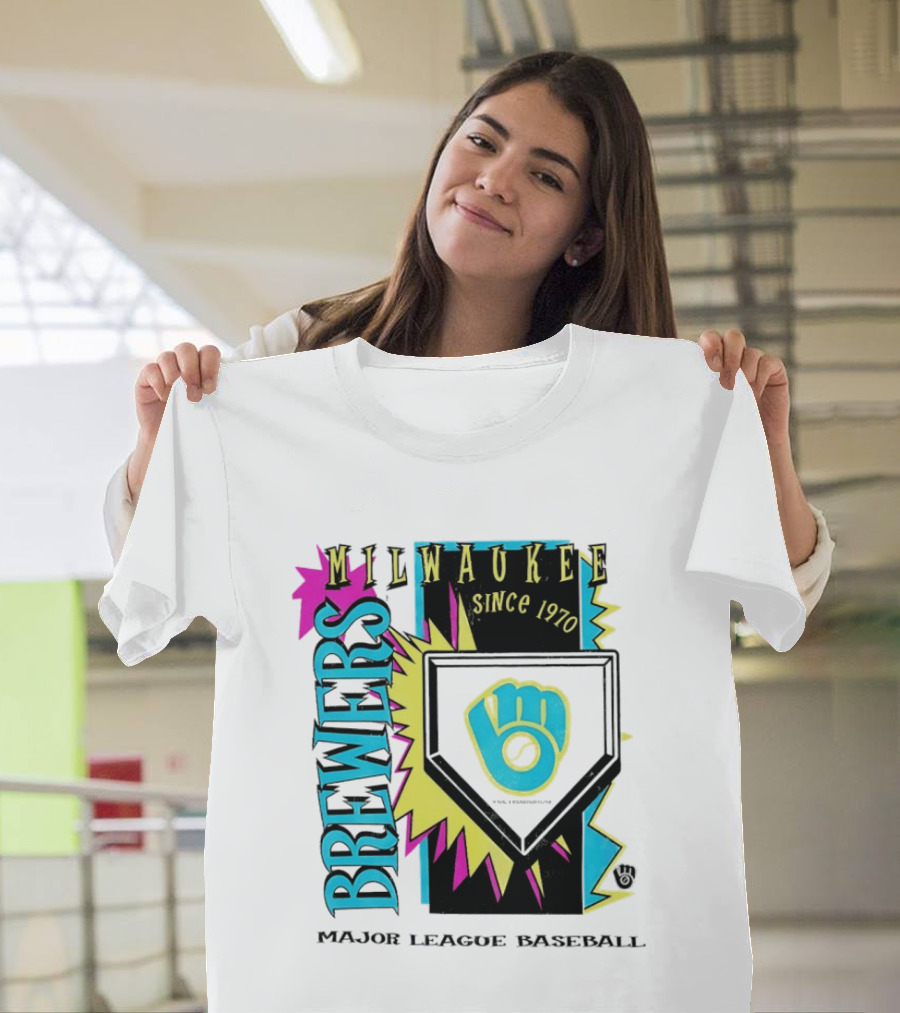 Milwaukee Brewers Major League Baseball Cooperstown Neon Since 1970 T-Shirt