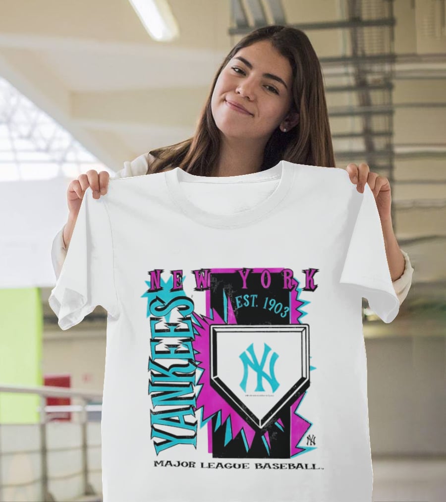 New York Yankees MLB Cooperstown Neon Field Est 1903 Major League Baseball T-Shirt