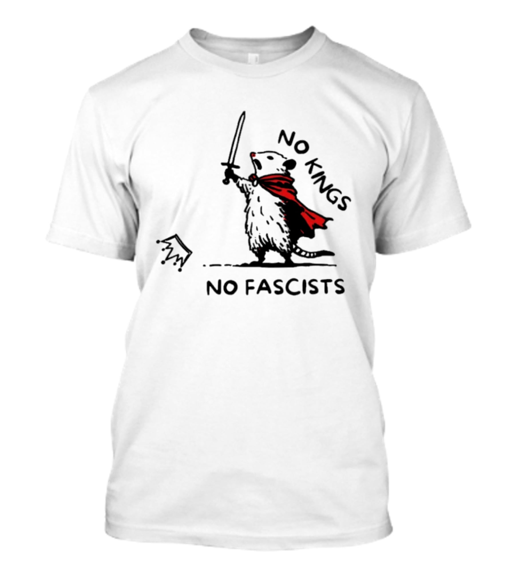 No Kings No Fascists Opossum Warrior Anti Trump Meme T-Shirt