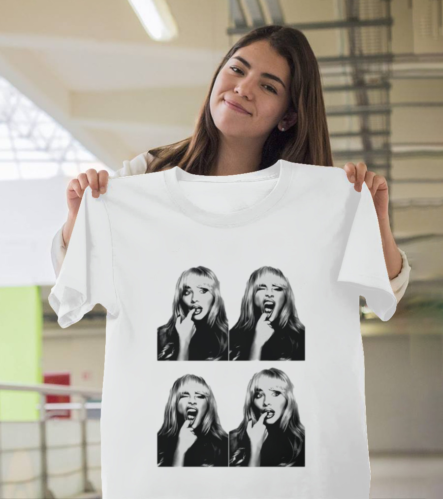 Sabrina Carpenter Photobooth Black And White Expressions T-Shirt