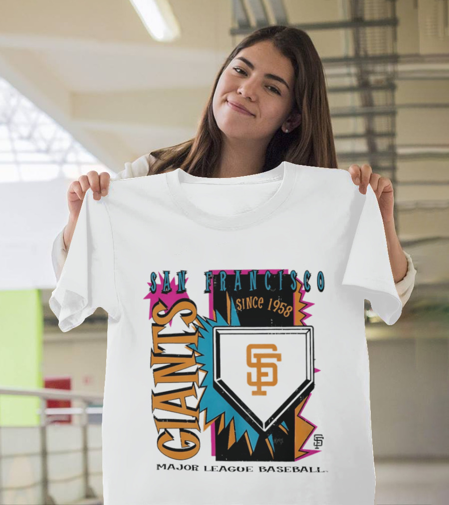 San Francisco Giants Major League Baseball Since 1958 Neon Cooperstown Field Shock T-Shirt