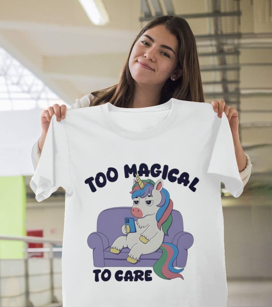 Too Magical To Care Unicorn Couch Smartphone T-Shirt