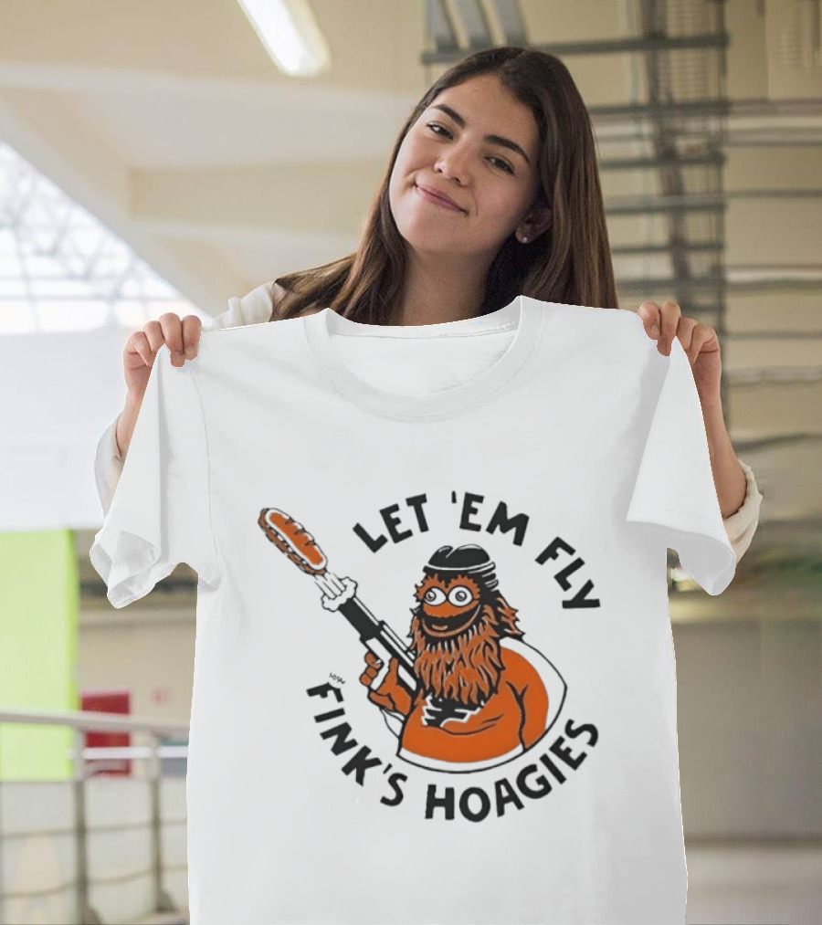 Gritty Flyers Let 'Em Fly Fink's Hoagies Philadelphia Hockey T-Shirt