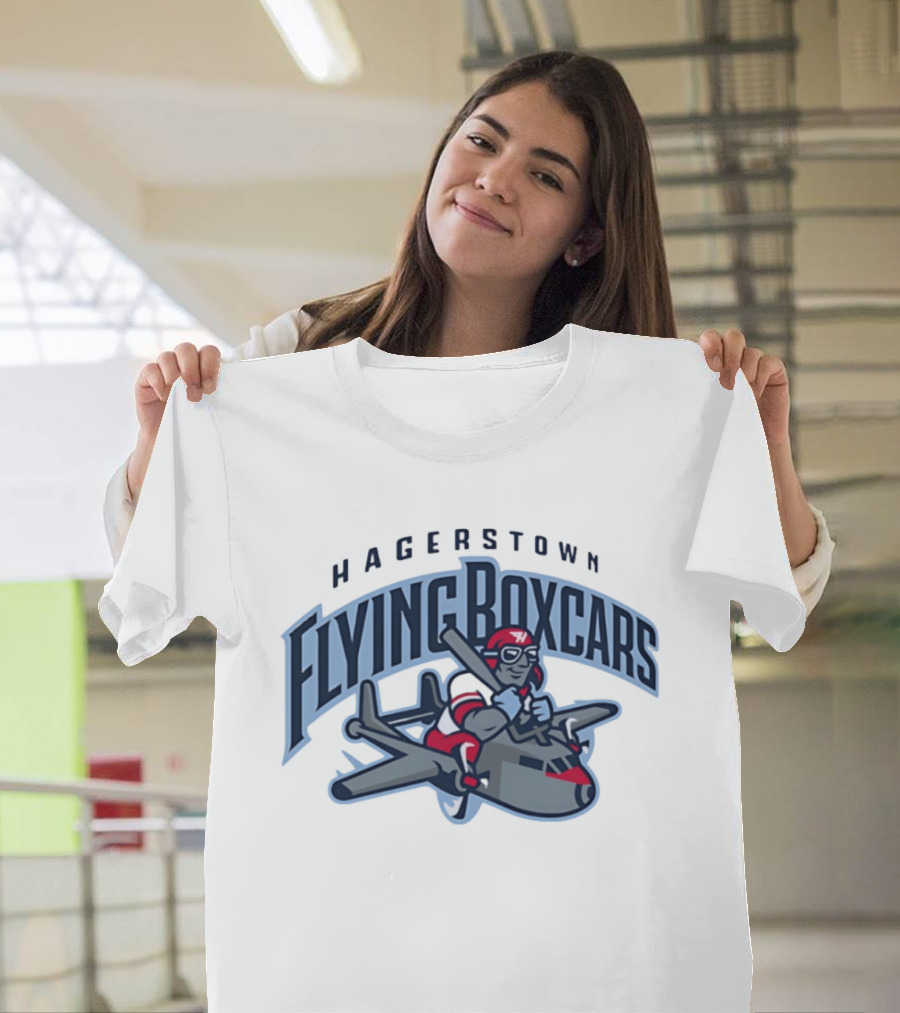Hagerstown Flying Boxcars Pilot Mascot Airplane Team T-Shirt