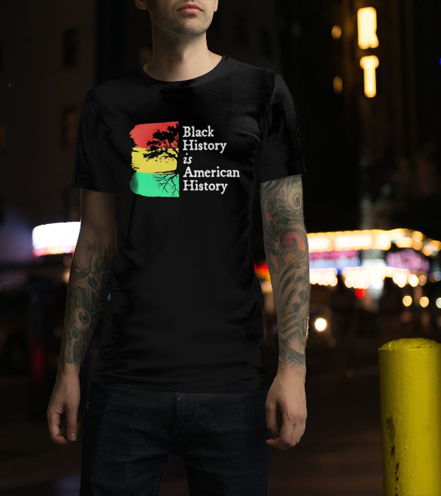 Black History Is American History Ghana Flag T-Shirt