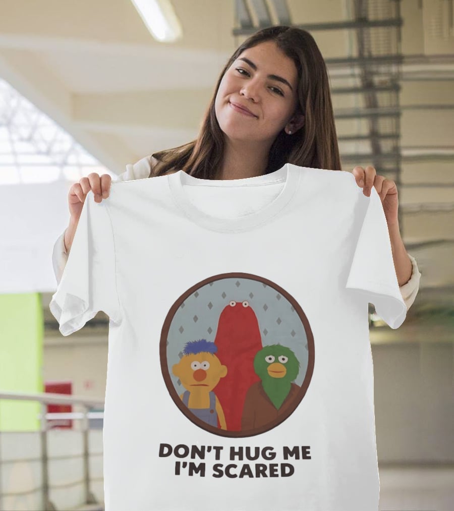 Don't Hug Me I'm Scared Puppet Characters Oval T-Shirt
