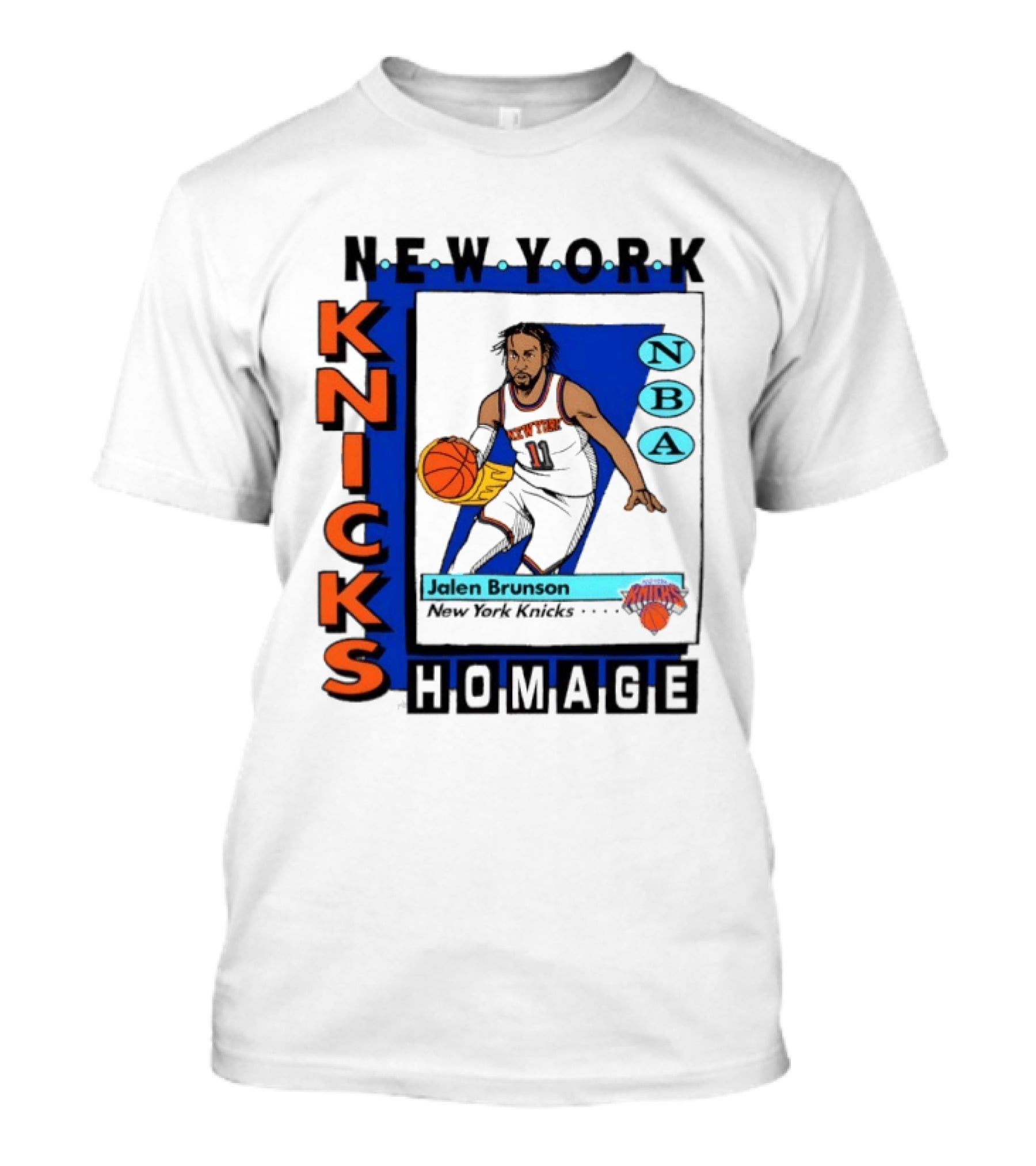 Jalen Brunson New York Knicks NBA Homage Topps Trading Card T-Shirt