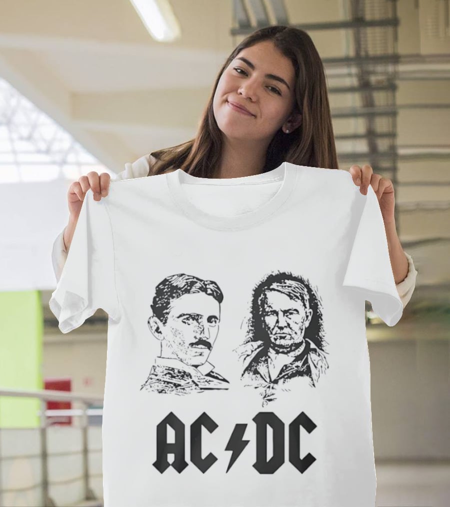 Nikola Tesla Thomas Edison AC DC T-Shirt