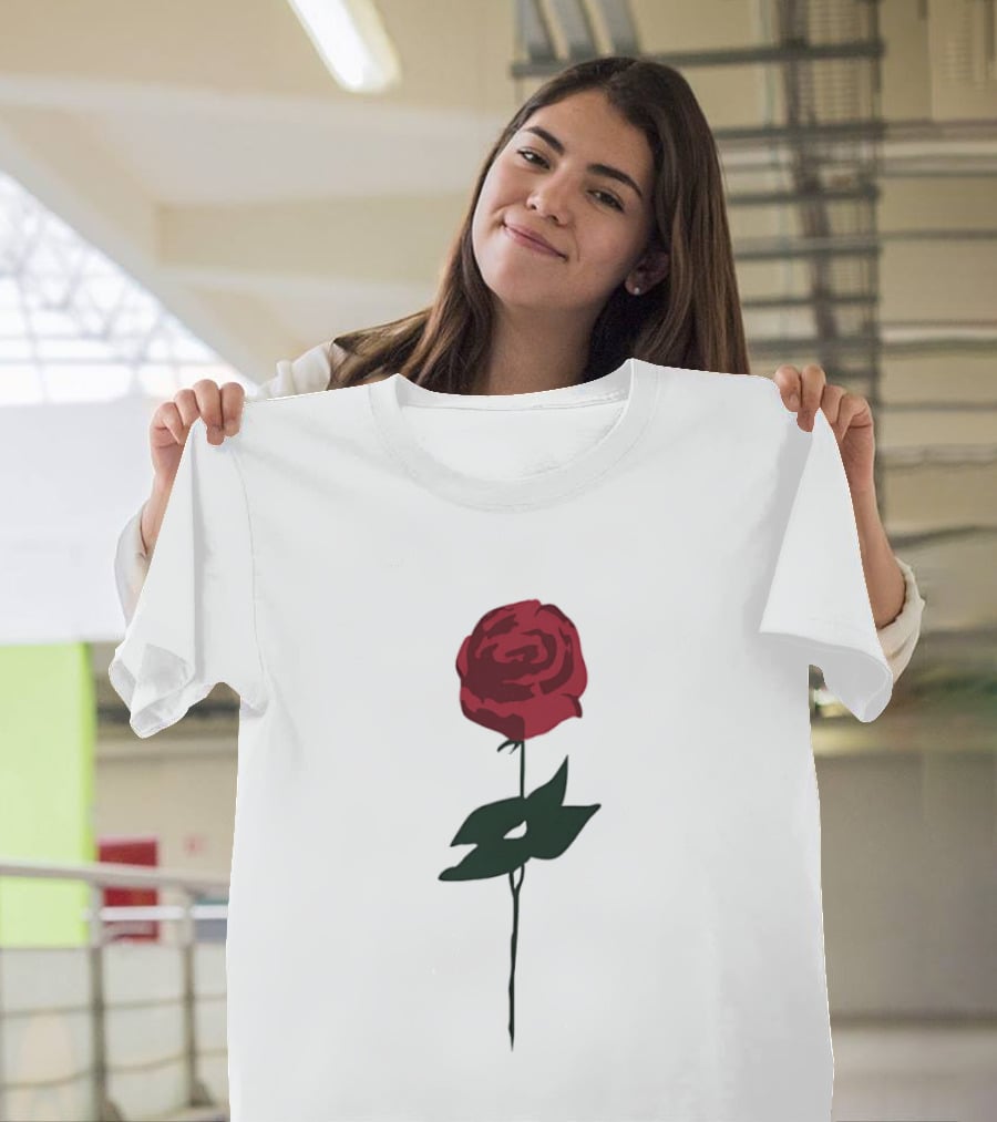 RJ Decker Catherine Delacroix Red Rose Botanical T-Shirt
