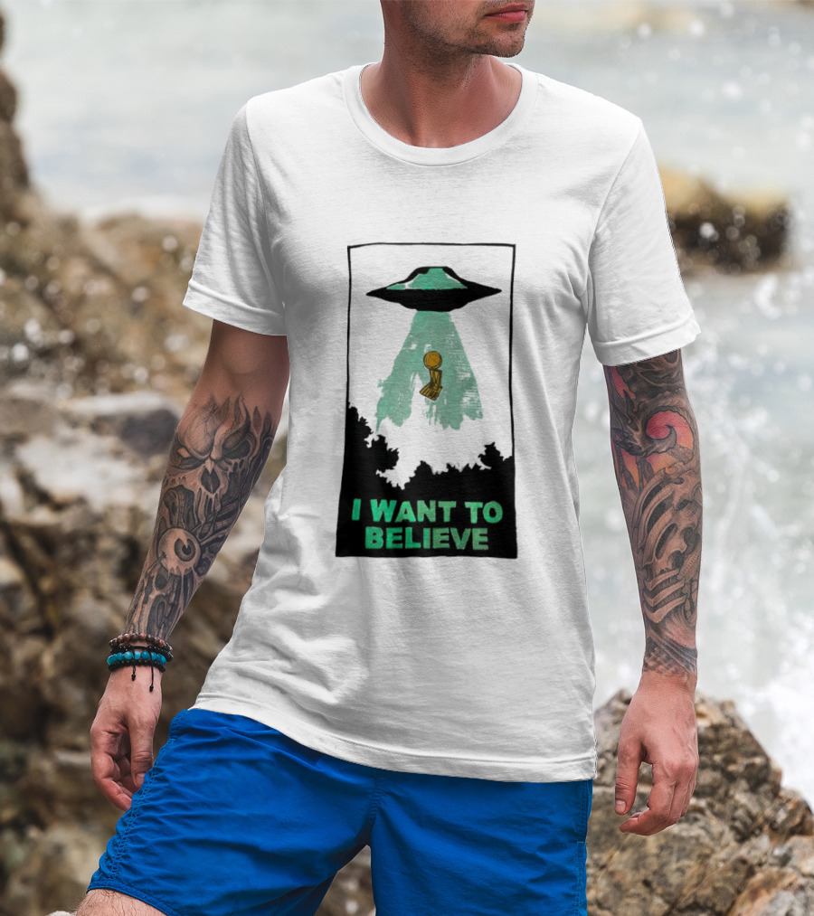 The X Files UFO I Want To Believe NBA Championship Trophy T-Shirt