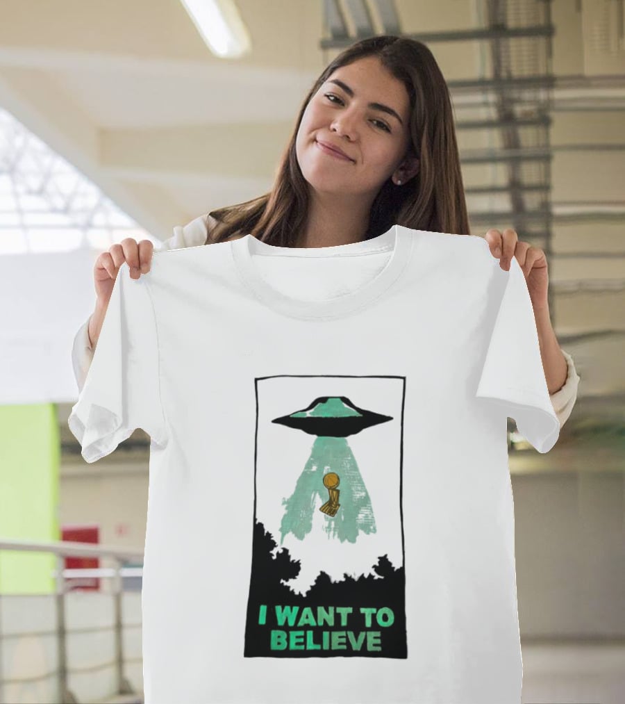 The X Files UFO I Want To Believe NBA Championship Trophy T-Shirt