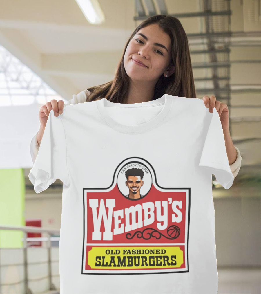 Wemby's Old Fashioned Slamburgers Spurs Basketball Cook T-Shirt