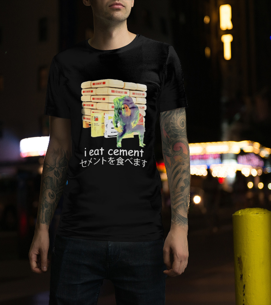 I Eat Cement Cement Bags Stack Monster T-Shirt