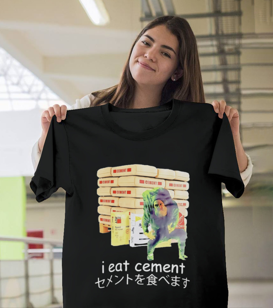 I Eat Cement Cement Bags Stack Monster T-Shirt