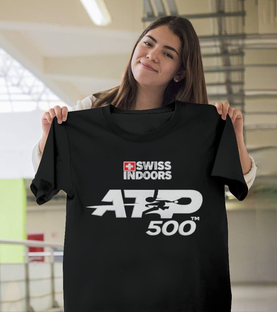 Swiss Indoors ATP 500 Tennis Tournament Logo With Swiss Cross T-Shirt