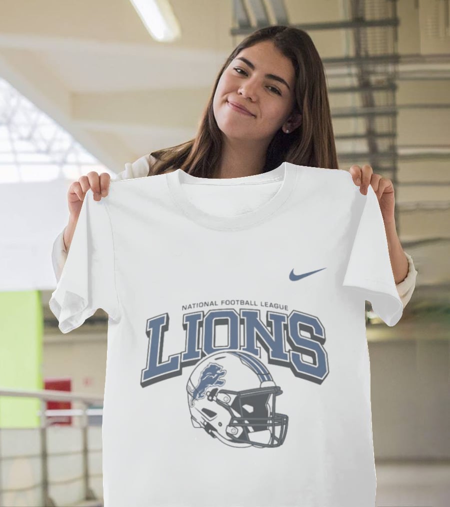 Nike Detroit Lions National Football League Football Helmet T-Shirt