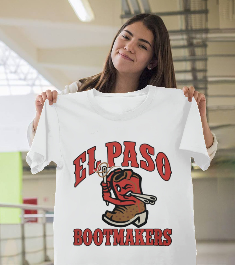 El Paso Bootmakers Winking Cowboy Boot Holding Lasso And Scissors T-Shirt