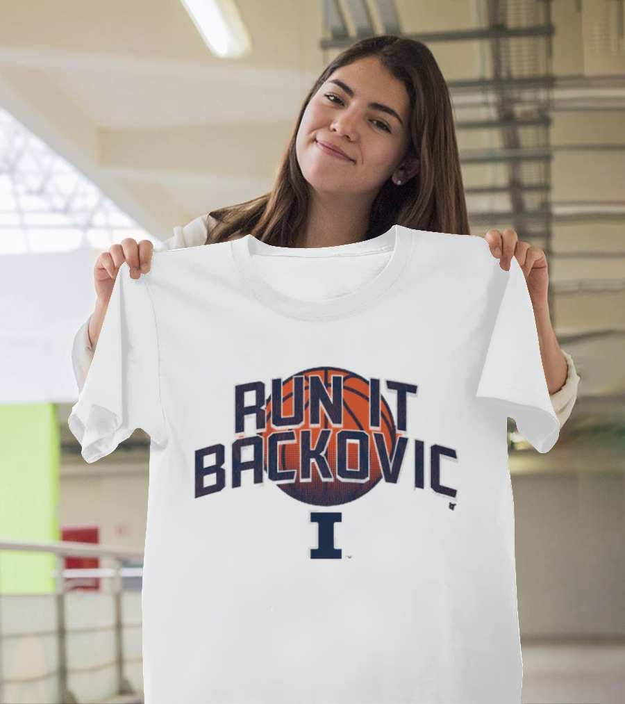 Illinois Basketball Run It Backovic Basketball I T-Shirt