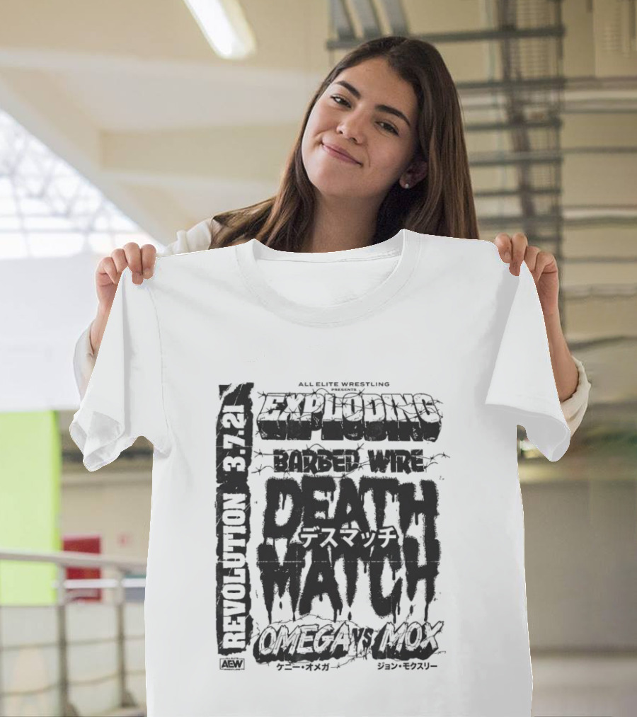 AEW Revolution 3:21 Exploding Barbed Wire Death Match Omega Vs Moxley T-Shirt