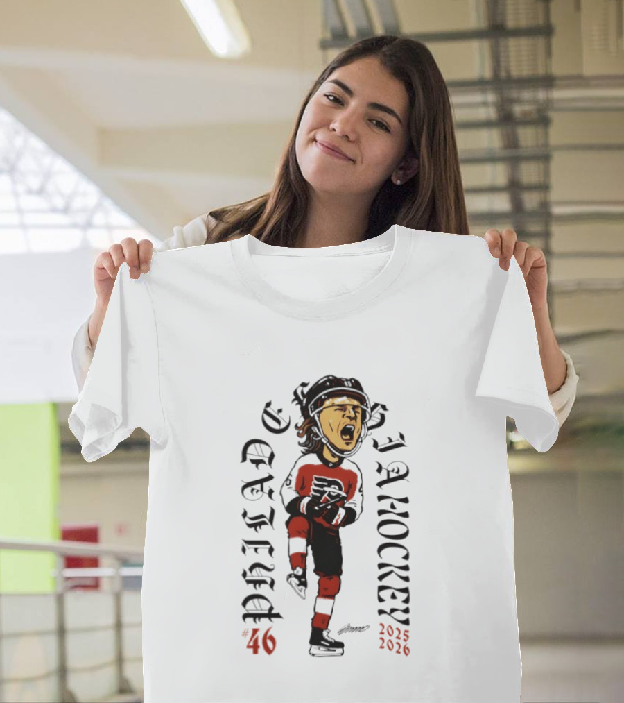 Philadelphia Hockey 46 Trevor Zegras 2025 2026 NHL T-Shirt