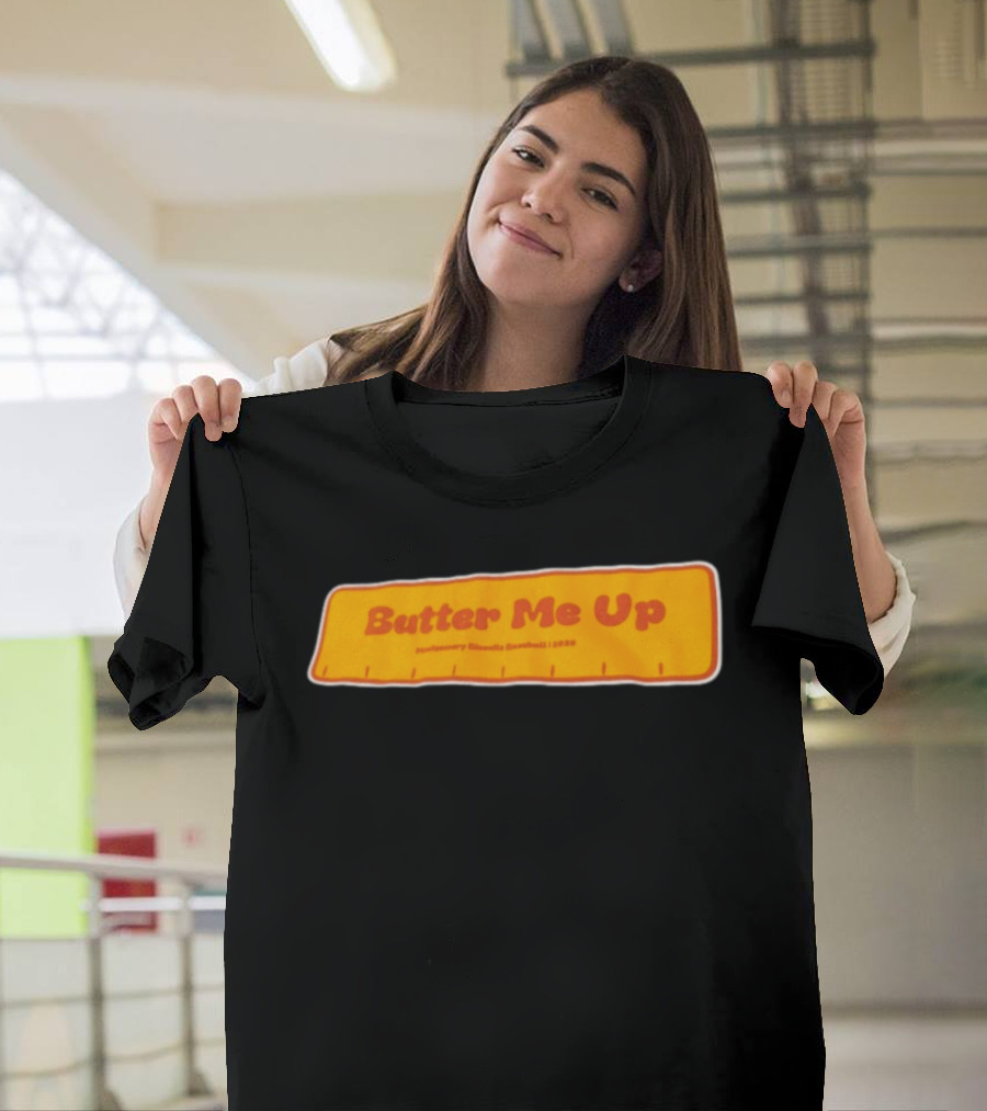Butter Me Up Montgomery Biscuits Baseball 2026 Yellow Banner T-Shirt