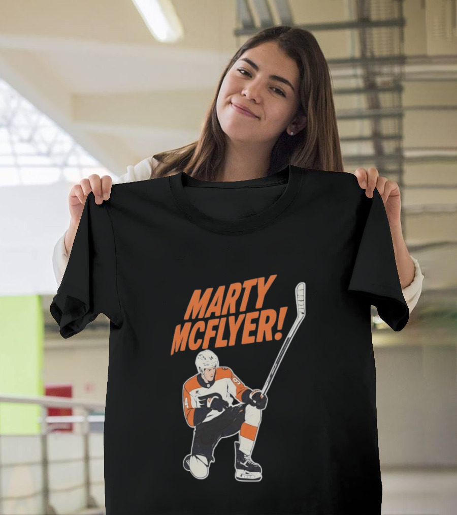 Marty McFlyer Philadelphia Flyers Hockey NHL 2026 Retro Mashup T-Shirt