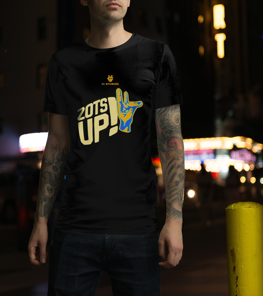 UC Riverside Zot Hand Sign Zots Up T-Shirt