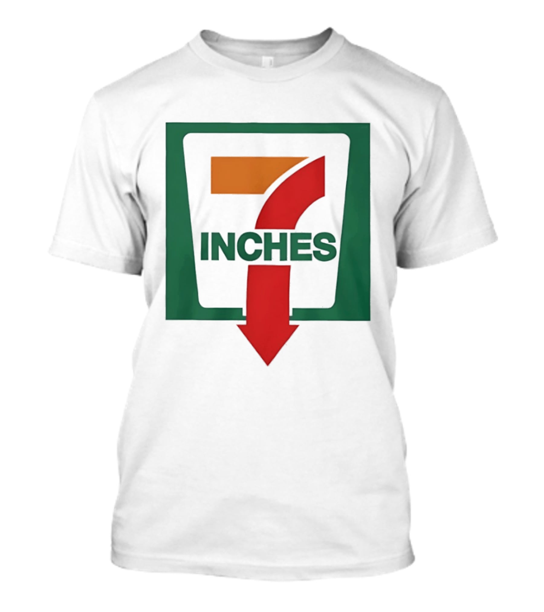 7 Inches Down Arrow Logo In Green And Red T-Shirt