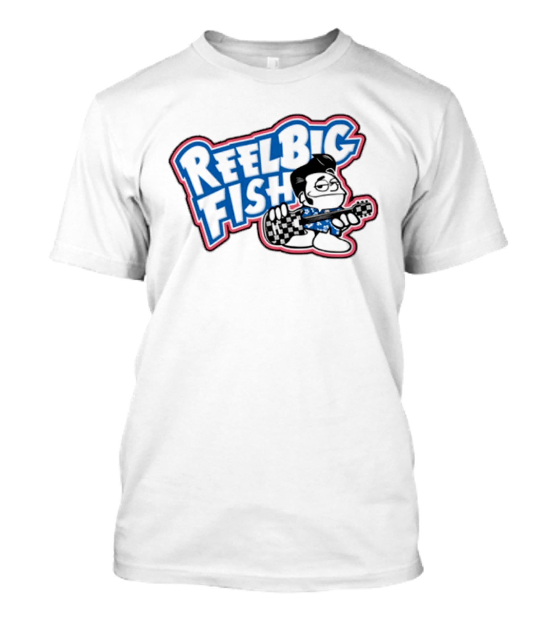 Reel Big Fish Cartoon Character With Guitar T-Shirt