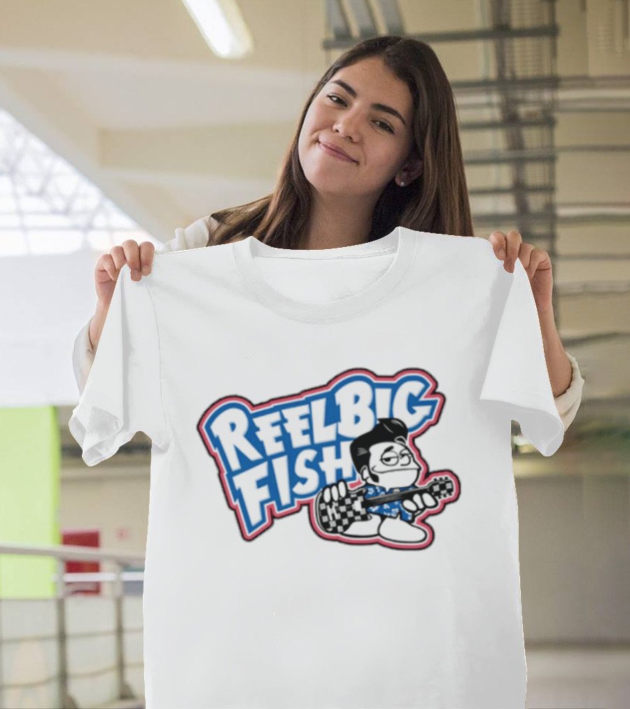 Reel Big Fish Cartoon Character With Guitar T-Shirt