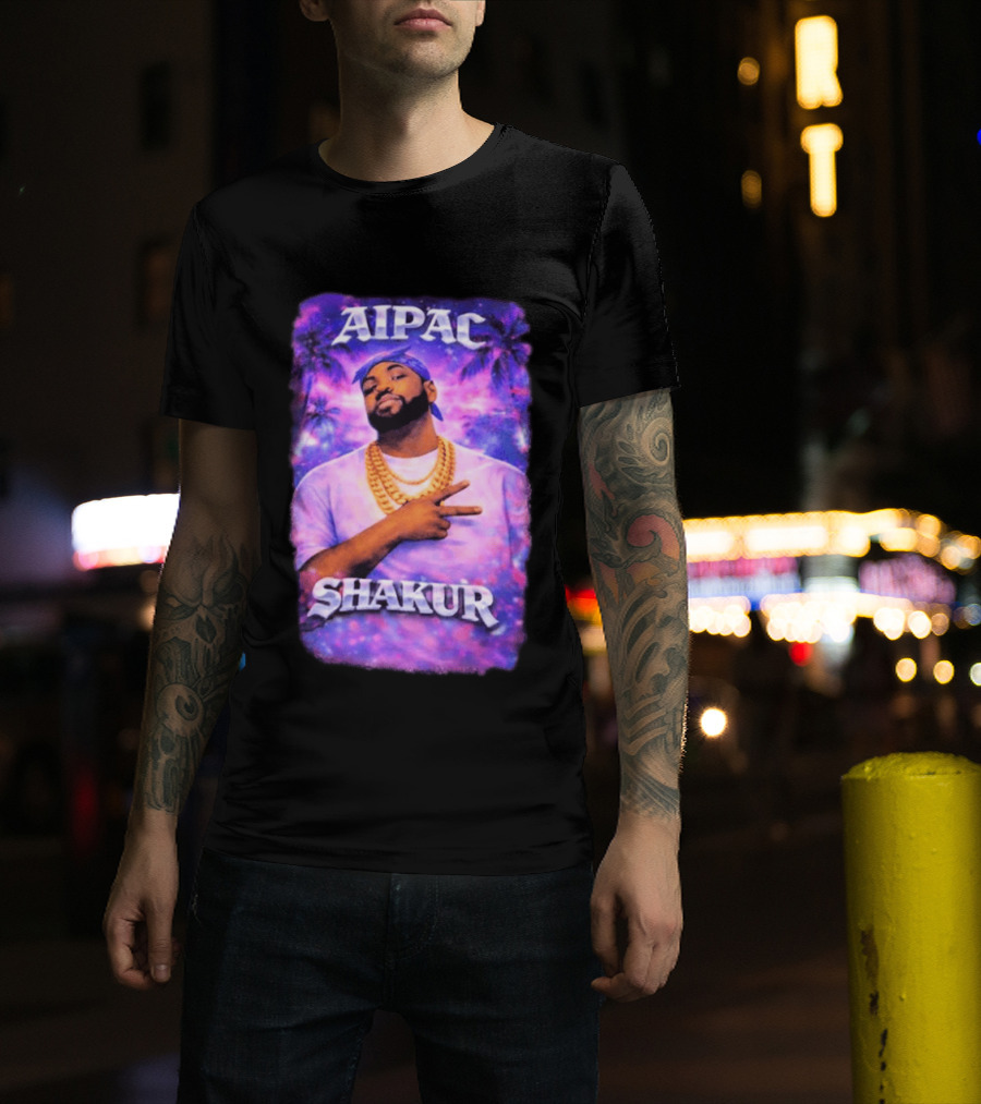 Aipac Shakur Bandana Chains Purple T-Shirt