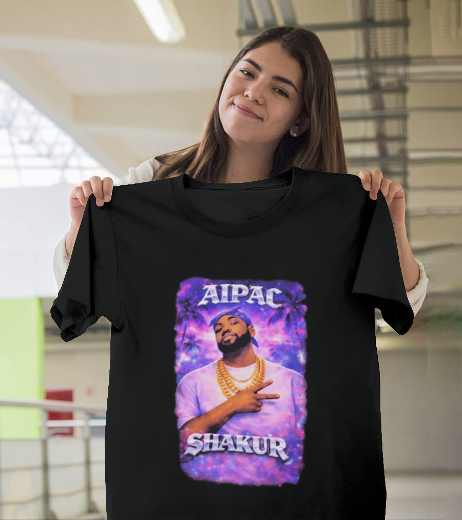 Aipac Shakur Bandana Chains Purple T-Shirt