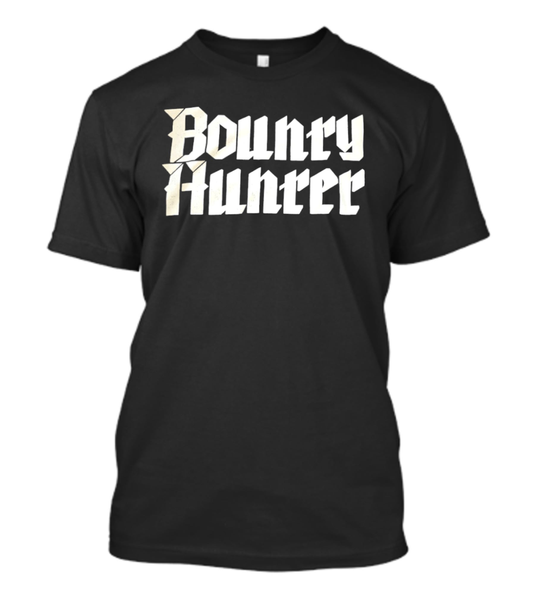 Bounty Hunter Typography Style White T-Shirt