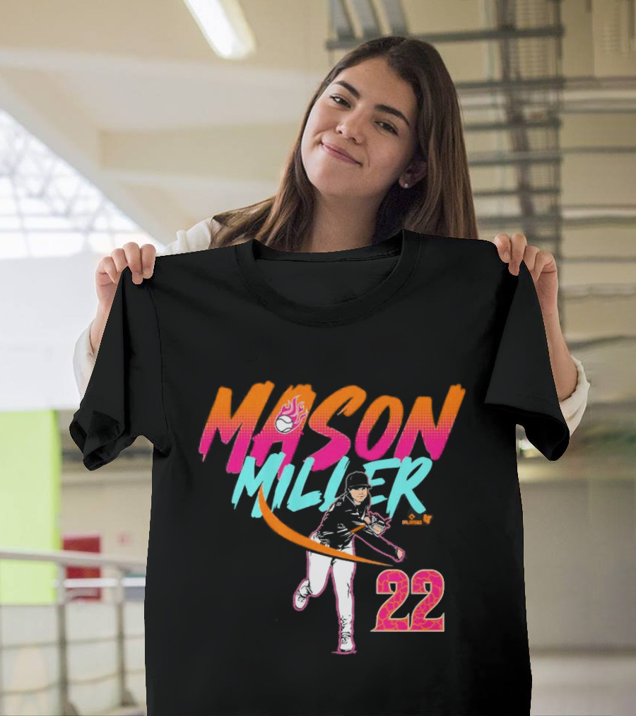 Mason Miller 22 Flaming Baseball Pitcher City Edition T-Shirt