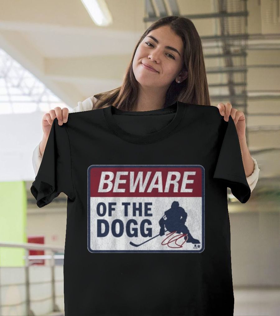 Beware Of The Dogg Hockey Silhouette Number 29 Nathan MacKinnon Signature T-Shirt
