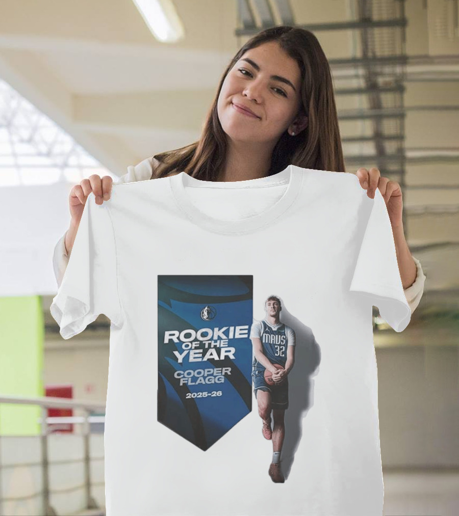 Rookie Of The Year Cooper Flagg 2025 26 Dallas Mavericks Mavs 32 T-Shirt
