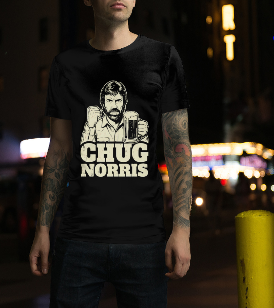 Chug Norris Beer Funny Drinking Joke T-Shirt