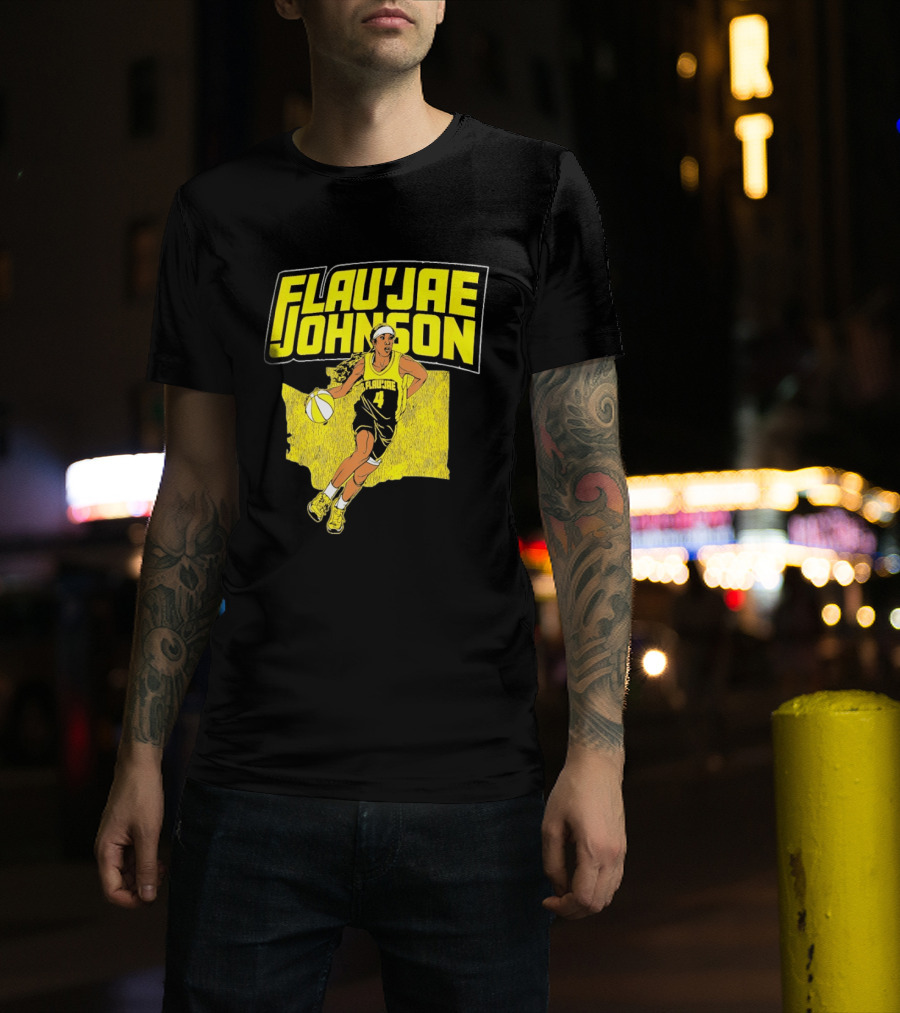 Flau'jae Johnson Basketball Illustration Yellow Seattle Storm T-Shirt