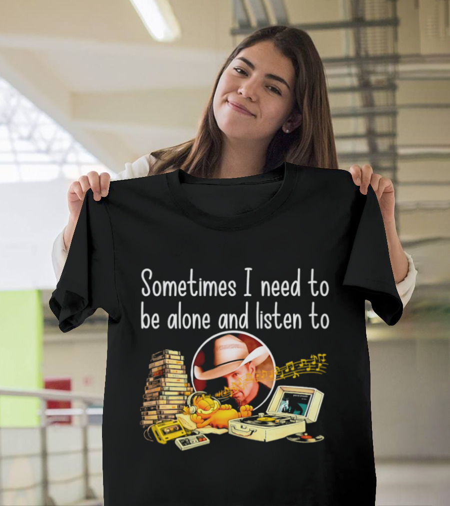Garth Brooks Orange Cat Sometimes I Need To Be Alone And Listen To Music Retro Stack T-Shirt