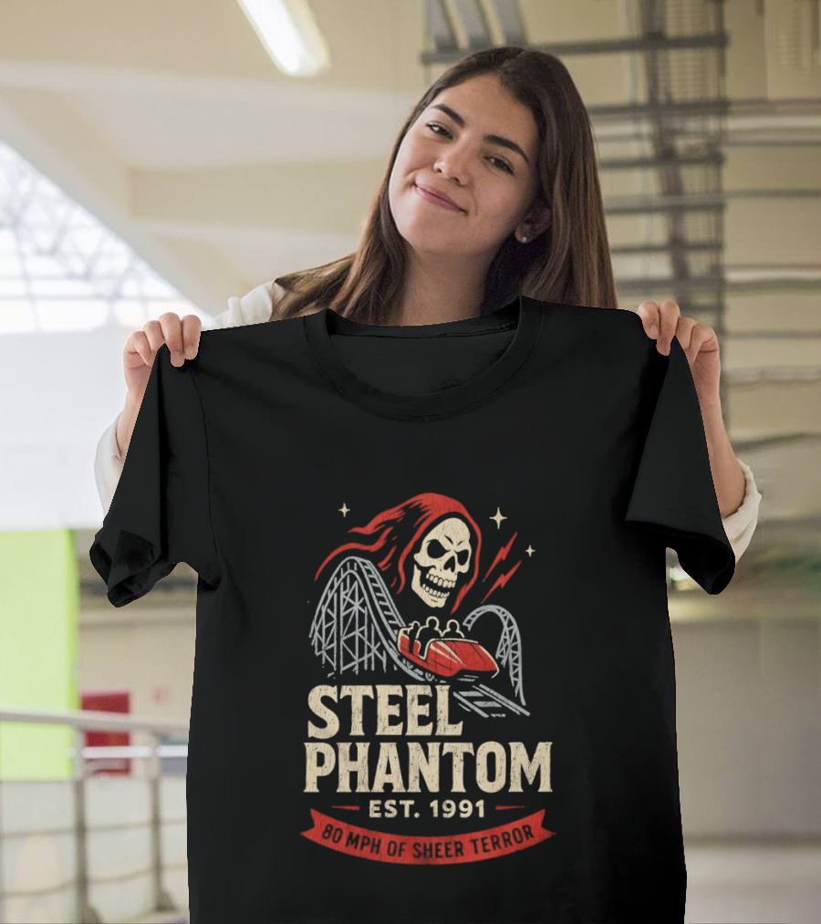 Steel Phantom 80 MPH Of Sheer Terror Pittsburgh Steelers Skeleton Est 1991 T-Shirt