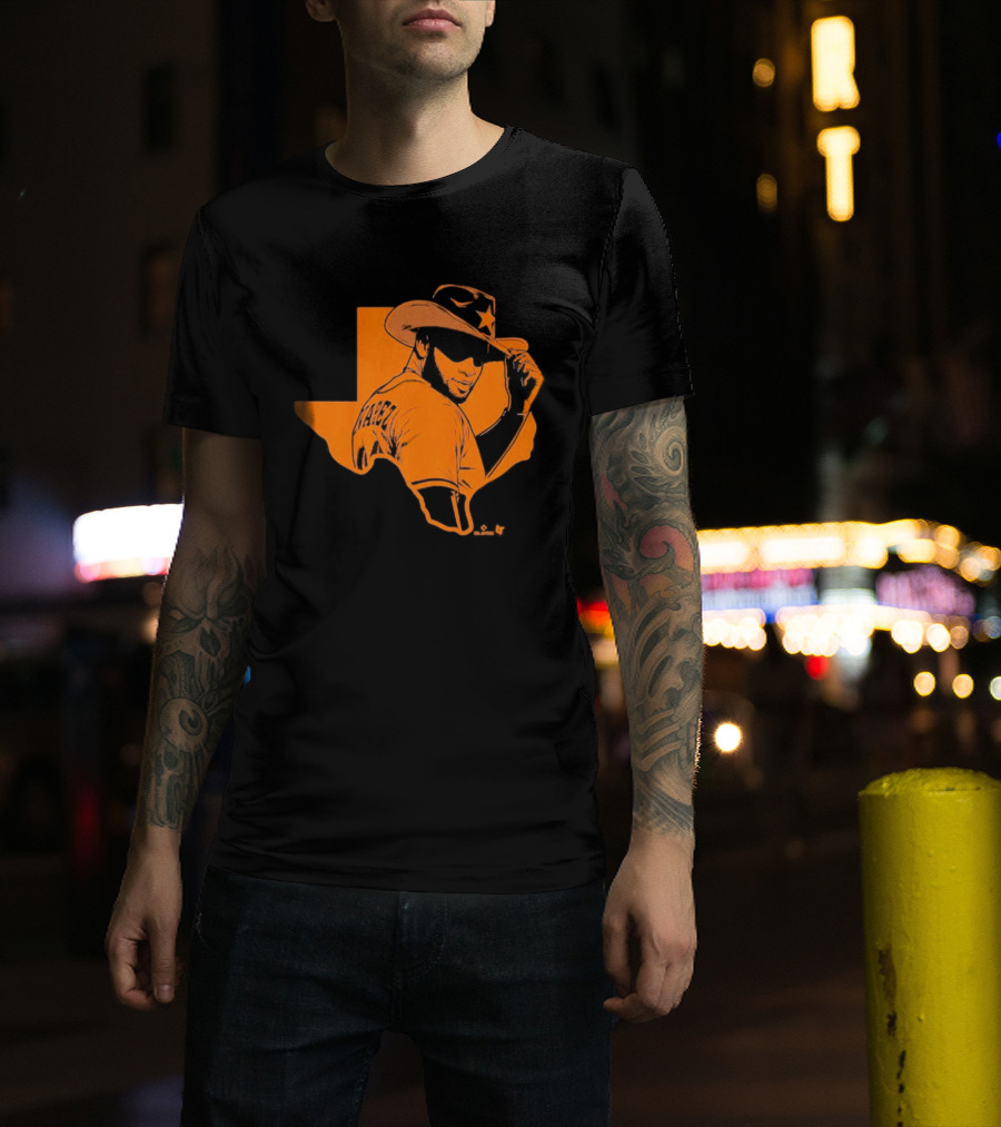 Yordan Alvarez Texas Cowboy Silhouette Hat T-Shirt