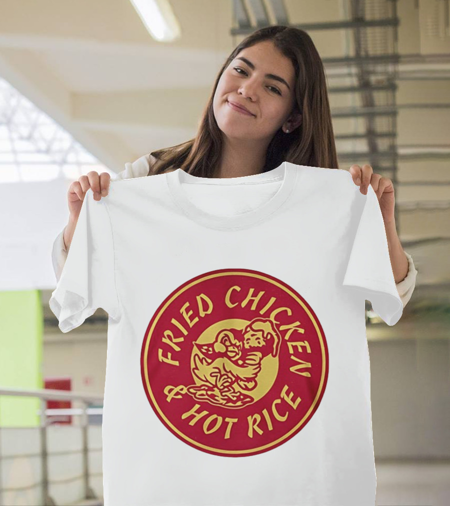 Fried Chicken And Hot Rice Vintage Style Circle T-Shirt