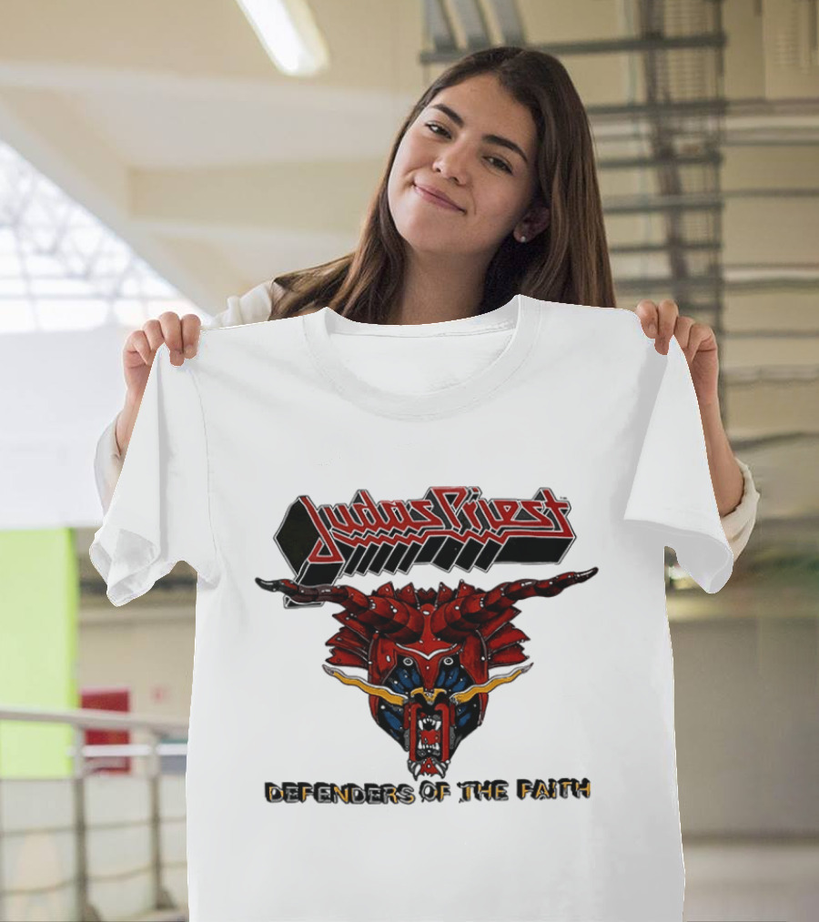 Judas Priest Defenders Of The Faith Album Cover Art Demon Helmet T-Shirt