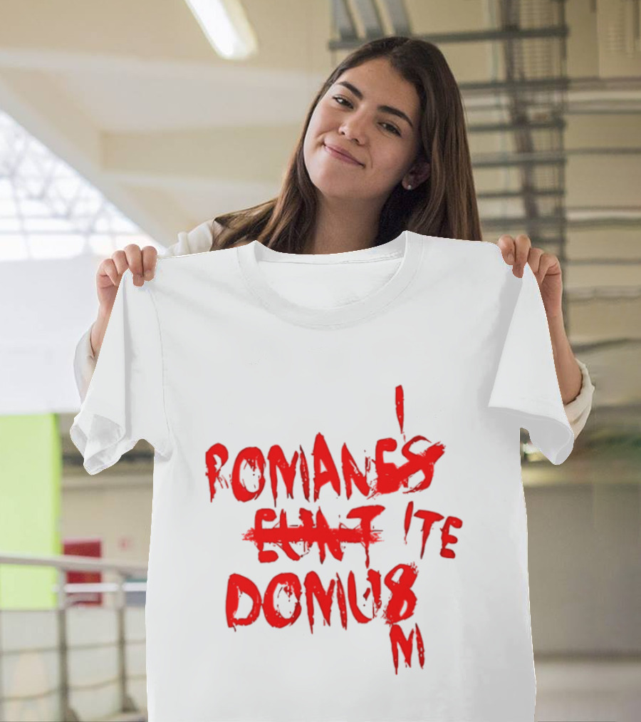 Romanes Eunt Domus Graffiti Style Python Sketch Monty Python Joke T-Shirt