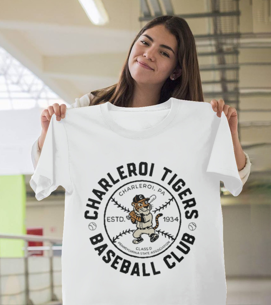 Charleroi Tigers Baseball Club Charleroi PA Estd 1934 Class D Pennsylvania State Association T-Shirt