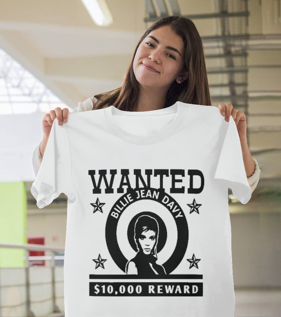 Wanted Billie Jean Davy 10000 Reward Stars Circle T-Shirt
