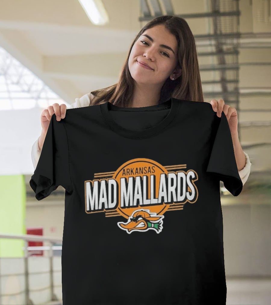 Arkansas Mad Mallards Logo With Duck Face T-Shirt