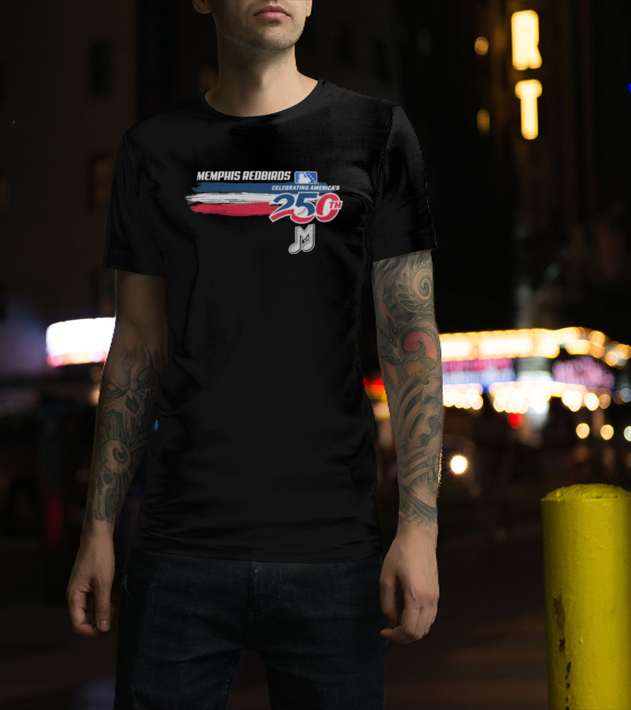 Memphis Redbirds Celebrating America's 250th MILB Music Note T-Shirt