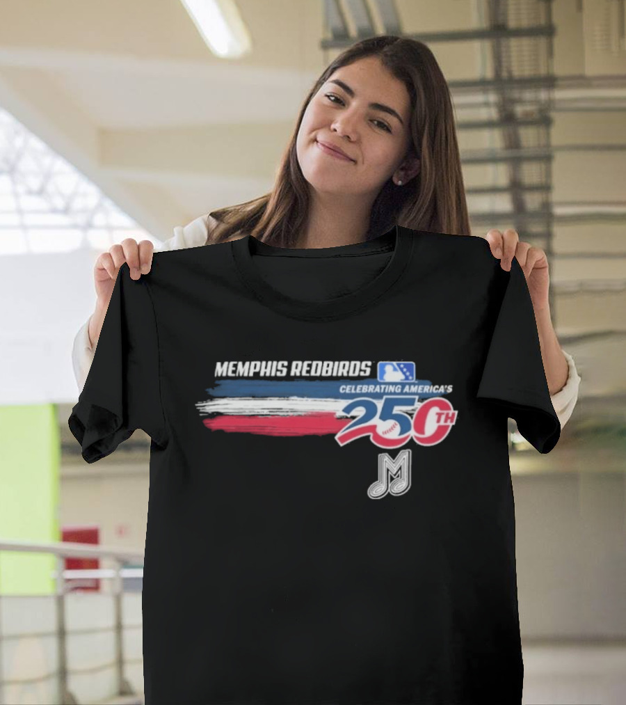 Memphis Redbirds Celebrating America's 250th MILB Music Note T-Shirt